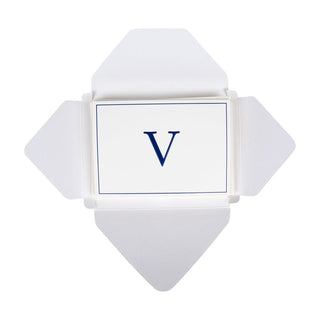 Caspari Navy Embossed Initial Note Initial Notes 8 In Embossed 84600.V