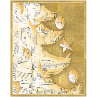 Caspari Music Tree Petite Boxed Christmas Cards - includes 15 cards & envelopes 85027