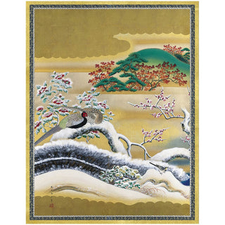 Caspari Birds And Flowers Of The 4 Seasons Large Boxed Christmas Cards - 16 Cards and 16 Envelopes 85309