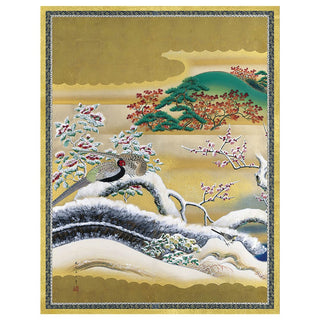 Caspari Birds And Flowers Of The 4 Seasons Large Boxed Christmas Cards - includes 15 cards & envelopes 85309