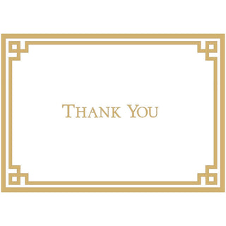 Caspari Rive Gauche Gold And White-Foil Thank You Notes Boxed 8 In-Foil 85604.44B
