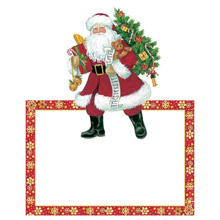 Caspari Lynn Haney Santa Place Cards Die Cut Package 8 In 85927P