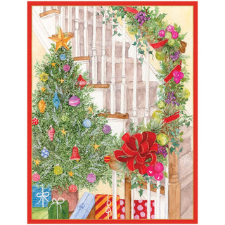 Caspari Becky's Staircase Classic Boxed Christmas Cards - includes 15 cards & envelopes 86213