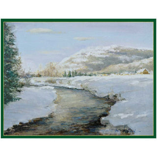 Caspari Afternoon in the Northwest Large Boxed Christmas Cards - includes 15 cards & envelopes 86309