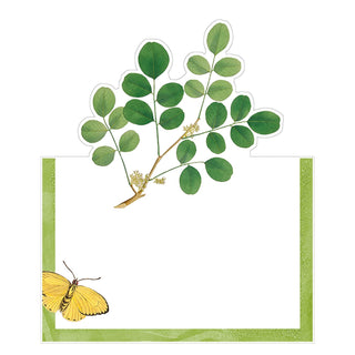Caspari Coromandel Garden Ivory Place Cards Die Cut Package 8 In 87905P