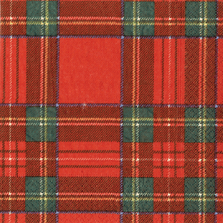 Caspari Royal Plaid  Napkin Box Cocktail - 40 per box 8810B