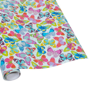 Caspari Butterflies Roll Wrap 30 Inch X 8Ft-2 Inch Core 8819RC