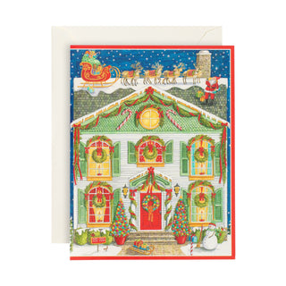 Caspari Home for Christmas Classic Boxed Christmas Cards - includes 15 cards & envelopes 88213