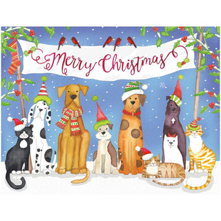 Caspari Merry Christmas From Pets Classic Boxed Christmas Cards - includes 15 cards & envelopes 88227