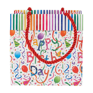 Caspari Happy Birthday Gift Bag Sm Sq. 5 3/4X2 1/2 X 5 3/4 88230B1.5