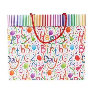 Caspari Happy Birthday Gift Bag Lg 11 3/4 X 4 3/4 X 10 88230B3