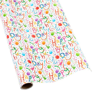 Caspari Happy Birthday  Roll Wrap 30 Inch X 8Ft-2 Inch Core 8823RC