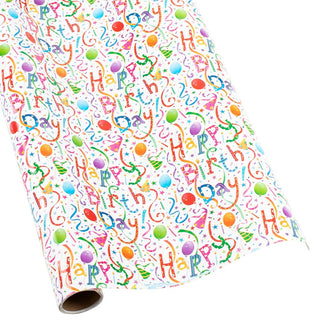 Caspari Happy Birthday  Roll Wrap 30 Inch X 8Ft-2 Inch Core 8823RC