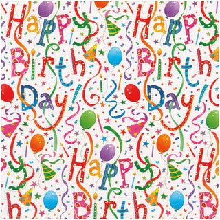 Caspari Happy Birthday  Roll Wrap 30 Inch X 8Ft-2 Inch Core 8823RC