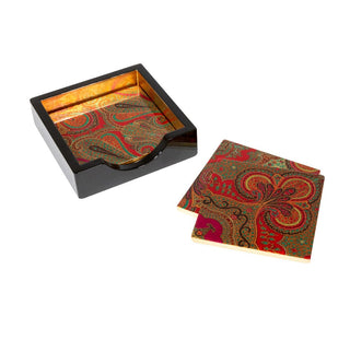 Caspari Jaipur Fuchsia Lacquer Coasters Set Of 4 8913LQCSET