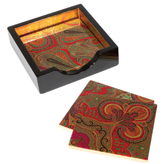 Caspari Jaipur Fuchsia Lacquer Coasters Set Of 4 8913LQCSET