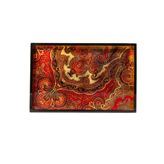 Caspari Jaipur Crimson Lacquer Sm Rect Tray-8 7/8 X 13 3/4 8914LQSMREC