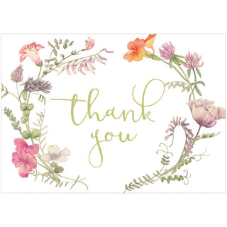 Caspari French Floral Thank You Notes Boxed 8 In 89610.44B