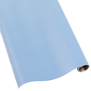Caspari Oxford Stripe Blue/White Roll Wrap 30 Inch X 8Ft-2 Inch Core 90350RC