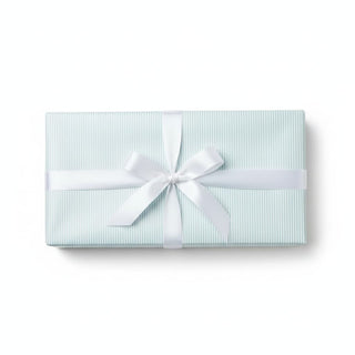 Caspari Oxford Stripe Robin's Egg Roll Wrap 30 Inch X 8Ft-2 Inch Core 90352RC