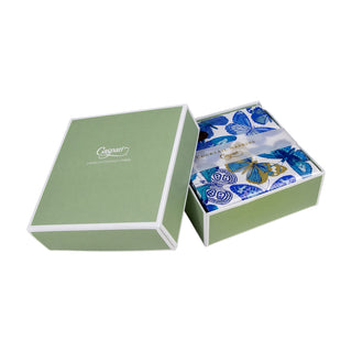 Butterflies Boxed Cocktail Napkins in Blue - 40 Per Box