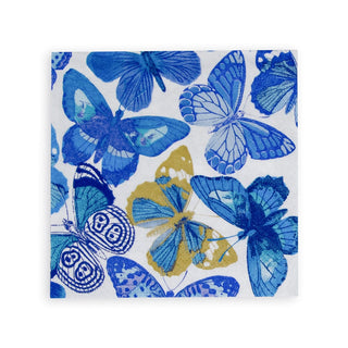 Caspari Butterflies Paper Cocktail Napkins in Blue - 20 per Package 9063C