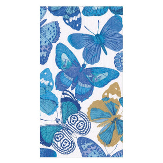 Caspari Butterflies Blue Guest Towel 9063G