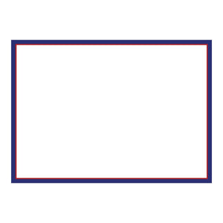 Caspari Classic 2 Tone Border Navy & Red Correspondence Cards - 12 Per Package 90654CCU12