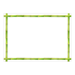 Caspari Bamboo Border Green Correspondence C Size Printed 12-In 90686CCU12