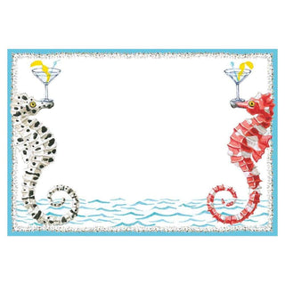 Caspari Seahorses And Martinis Invite Blank 8 In Gallery Cello 90916E42