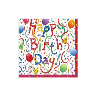 Caspari Happy Birthday Napkin Cocktail 9100C