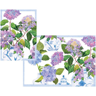 Caspari Hydrangeas And Porcelain Assorted Notes 8 In-Gallery 91602.46