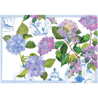 Caspari Hydrangeas And Porcelain Assorted Notes 8 In-Gallery 91602.46