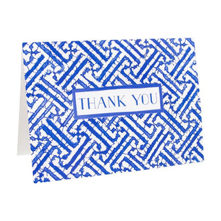 Caspari Fretwork Blue Thank You Notes Boxed 8 In 91607.44B