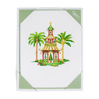 Caspari Christmas Pagodas Asst A Size Notes 10-In 91614.46A