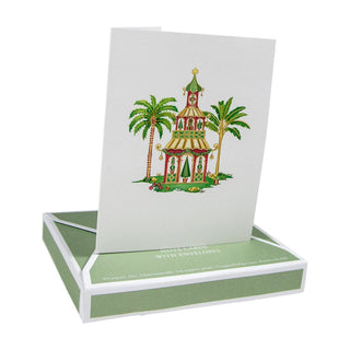 Caspari Christmas Pagodas Asst A Size Notes 10-In 91614.46A