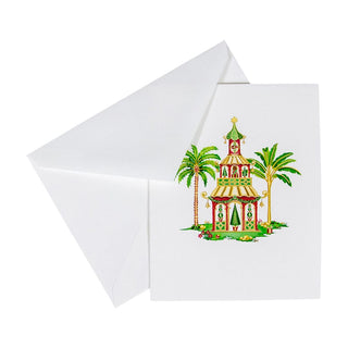 Caspari Christmas Pagodas Asst A Size Notes 10-In 91614.46A