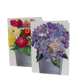 Caspari Flower Bucket Assorted Notes 8-In Box          ** 92605.46