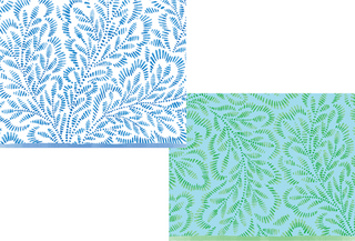 Caspari Block Print Leaves Asst A Size Notes 10-In          ** 92606.46A