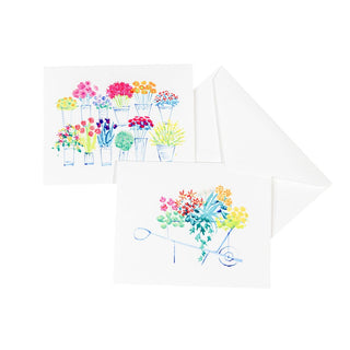 Caspari Flower Market Assorted Boxed Note Cards - 10 Note Cards & 10 Envelopes 92607.46A
