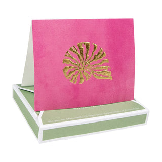 Caspari Sealife Warm Foil Embossed Asst A Sz Note 10-In Embossed    ** 92612.46A