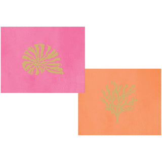 Caspari Sealife Warm Foil Embossed Asst A Sz Note 10-In Embossed    ** 92612.46A