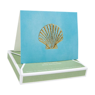 Caspari Sealife Cool Foil Embossed Asst A Sz Note 10-In Embossed 92613.46A