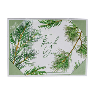 Caspari Pine Branches Thank You Notes Boxed 8 In 92626.44B