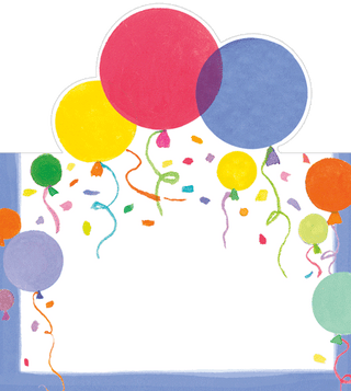 Caspari Balloons And Confetti Place Card 8 In Die-Cut 92904P