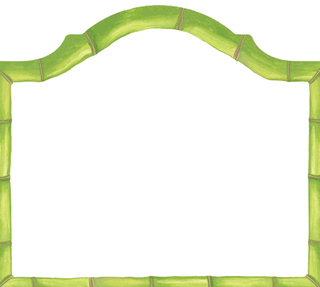 Caspari Bamboo Arch Place Card 8 In Die-Cut 92906P