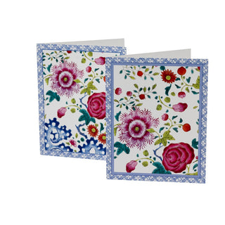 Caspari Floral Porcelain Assorted Boxed Note Cards - 10 Note Cards & 10 Envelopes 93606.46A
