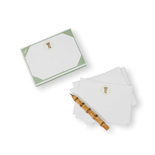 Caspari Pineapple Crest Foil Correspondence Cards - 12 Per Package 93614CCU12