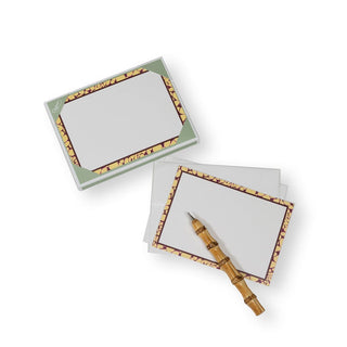 Caspari Shell Texture Border Correspondence Cards - 12 Per Package 93615CCU12
