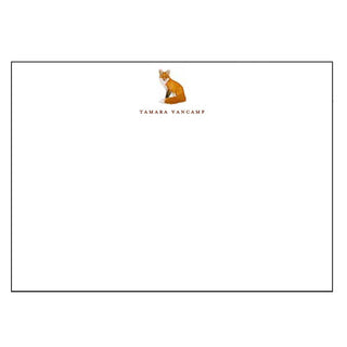 Caspari Sitting Fox Personalized Correspondence Cards 93631CCUPG